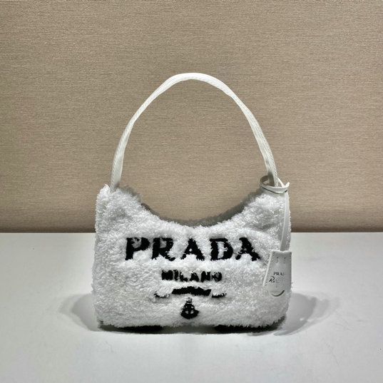 Prada Terry Cloth Mini Bag In white